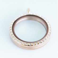Rose Gold Bling Magnetic Locket
